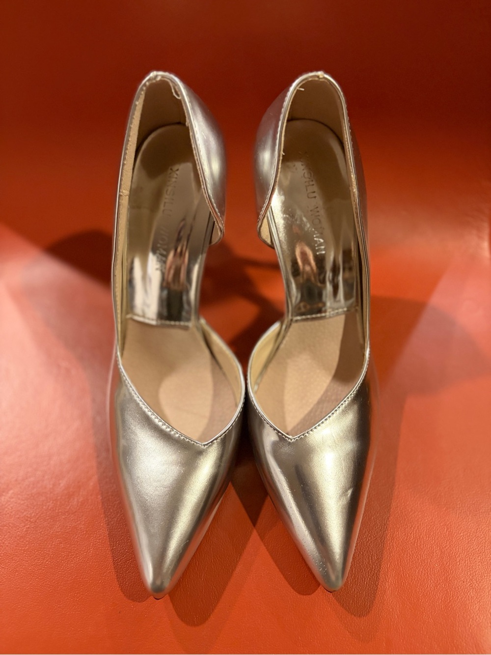 Elegant Metallic Silver Pointed-Toe Women's Heels